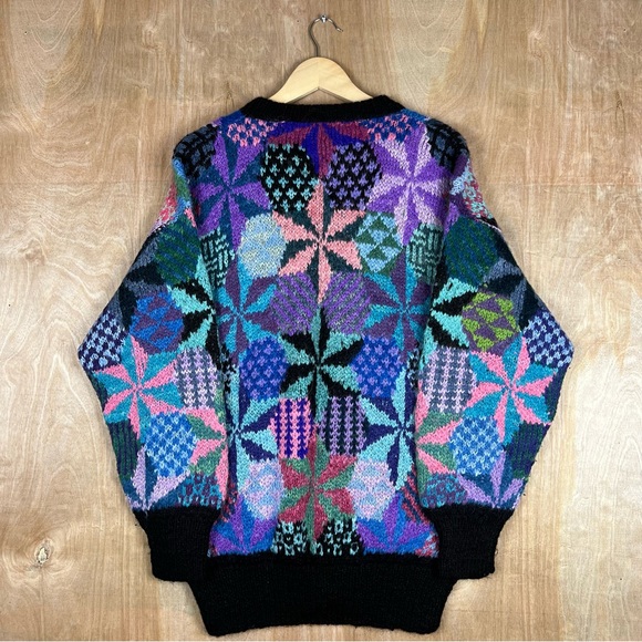 Vintage RARE Kaffe Fassett Geometric Star Alpaca Sweater XL - Picture 2 of 5